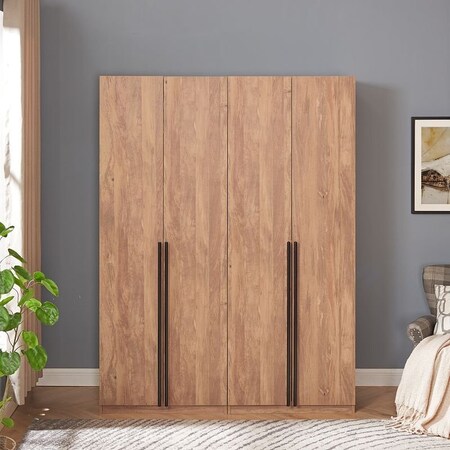 Manhattan Comfort Lee Module Wardrobe 1.0 & 2.0 Closet in Golden Brown, 2PK 2-WC0012-GB